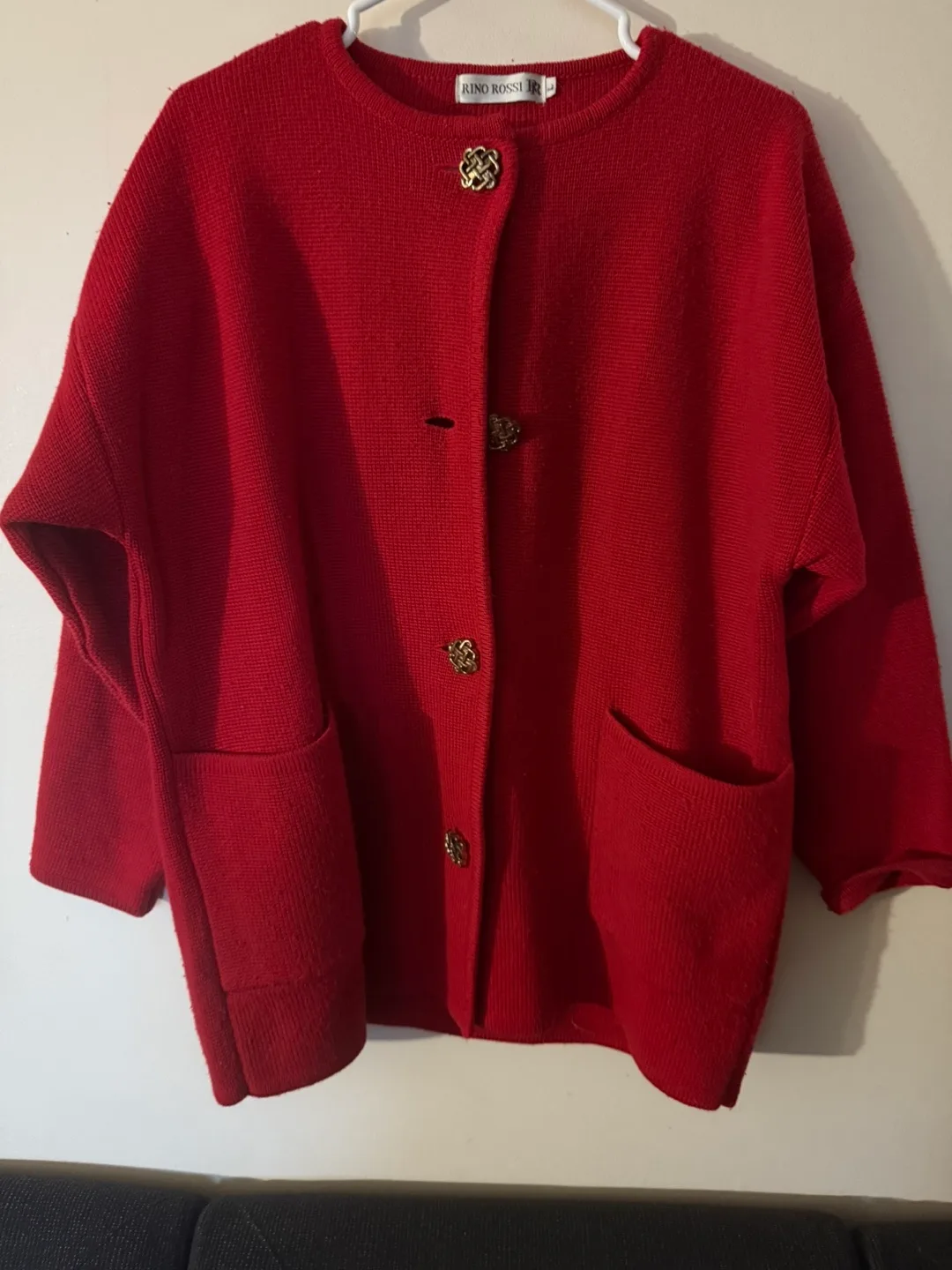 Rino Rossi Red Cardigan - Size L thumbnail