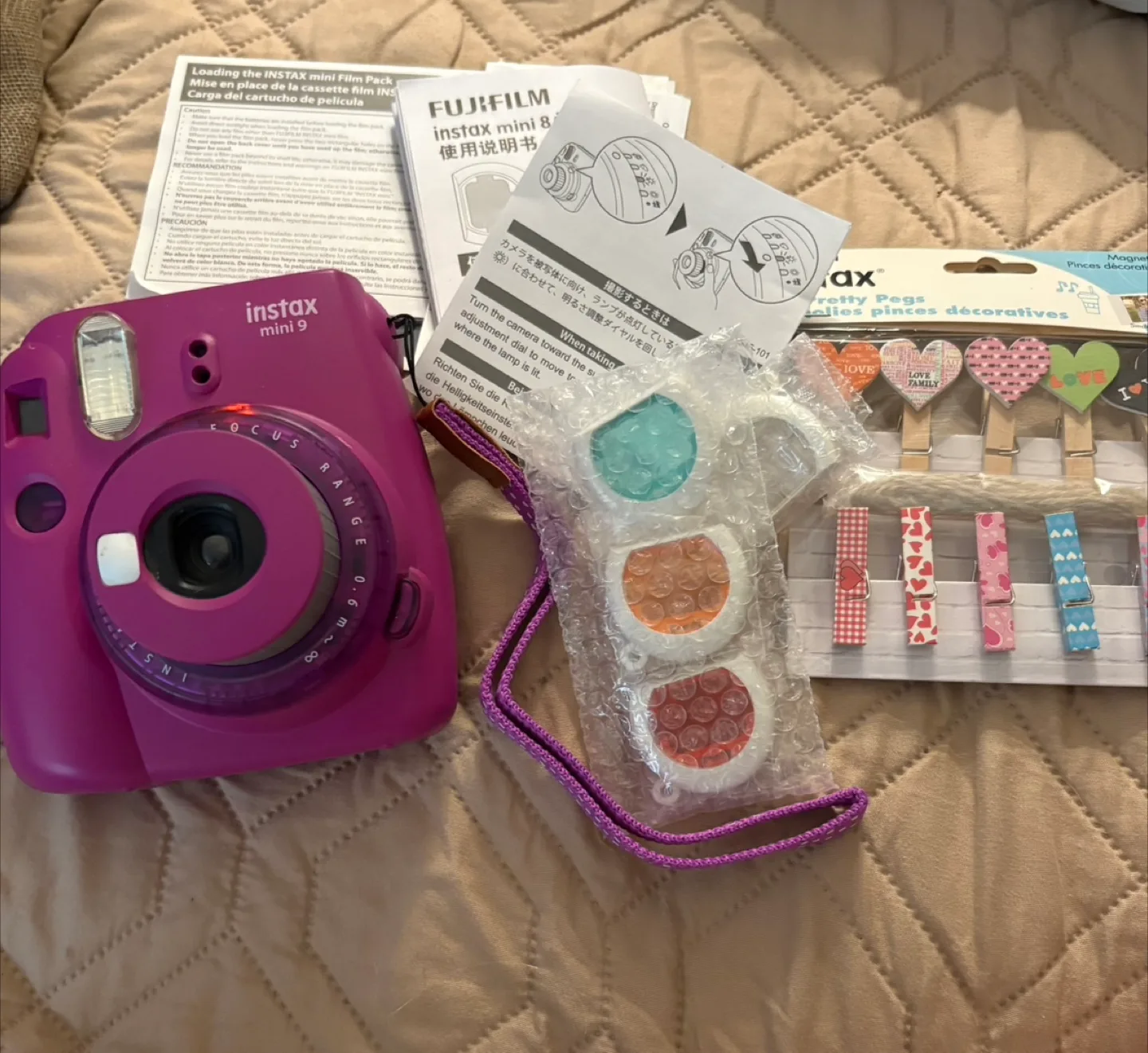 Fujifilm Instax Mini 9 Clear Purple Camera + Accessories thumbnail