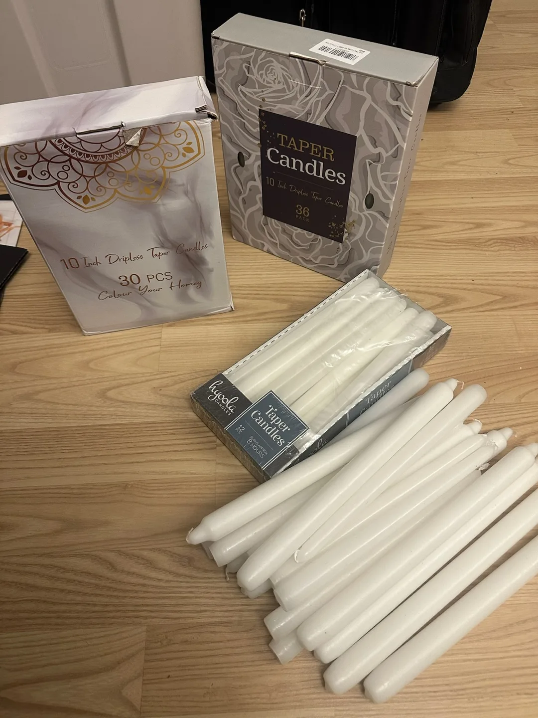 Hyoola White Taper Candles - 10 inch thumbnail