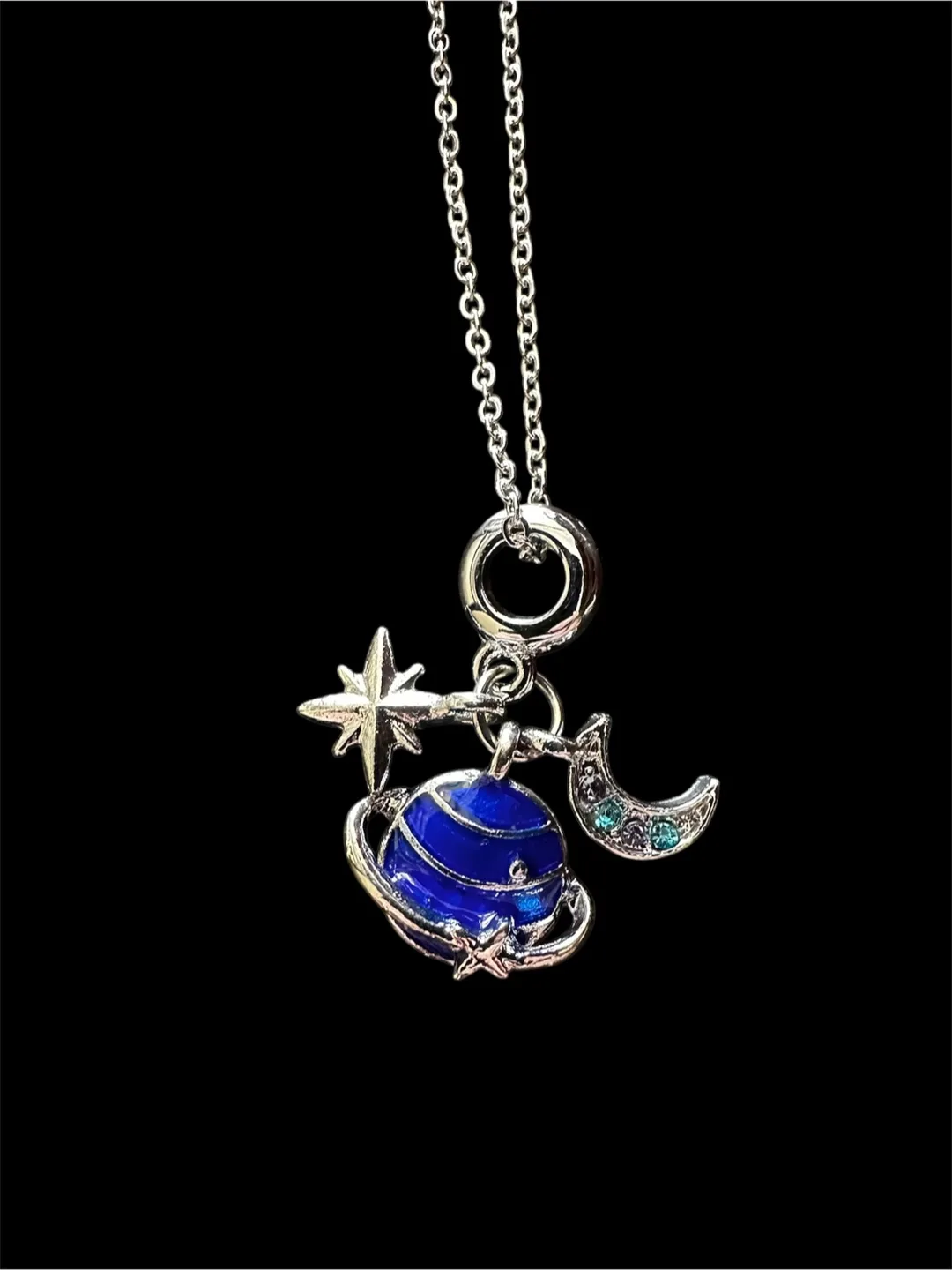 Necklace with Planet, Star and Moon Charms thumbnail
