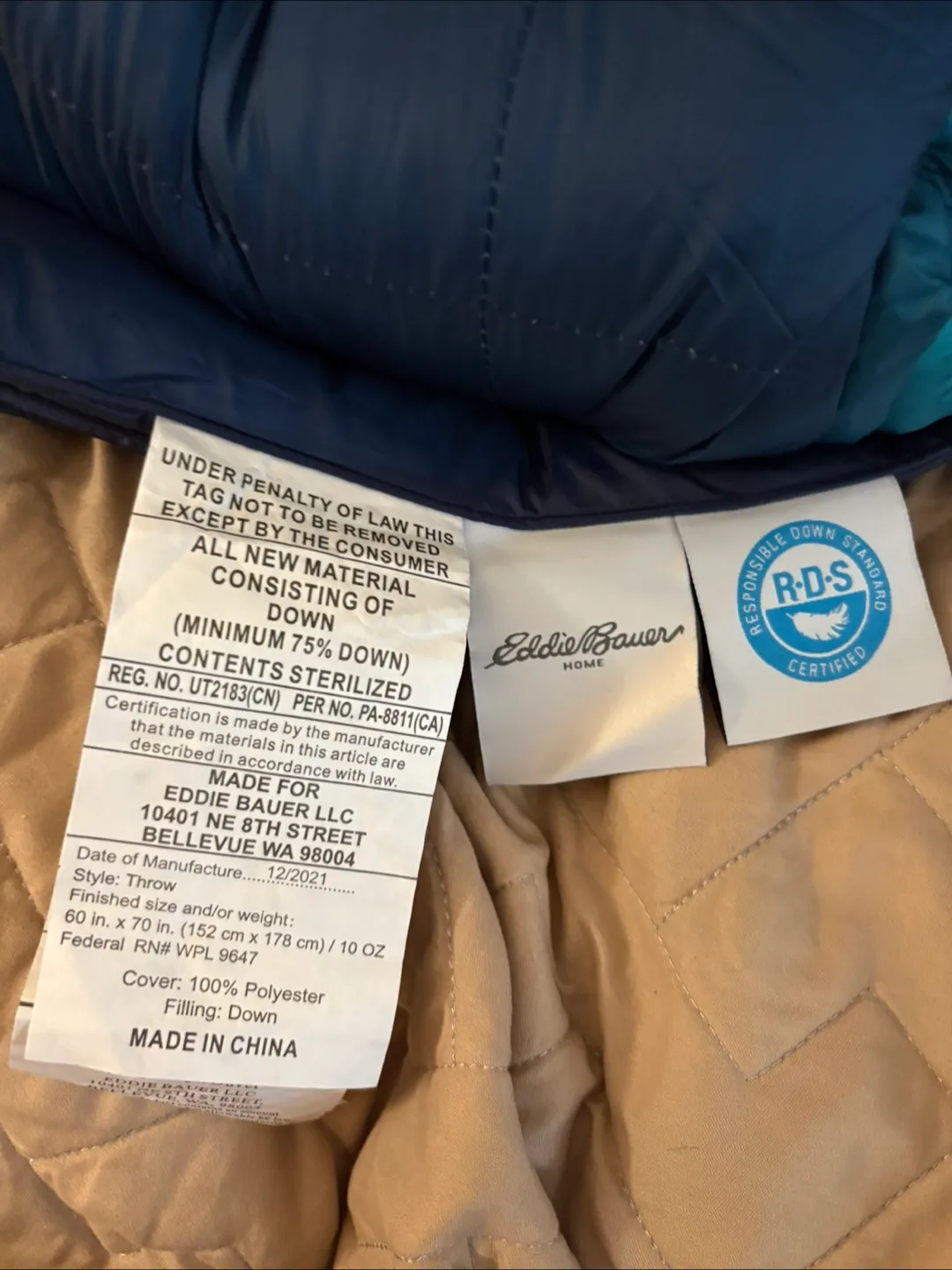 Eddie Bauer Home Down Throw Blanket - New image indicator(5)