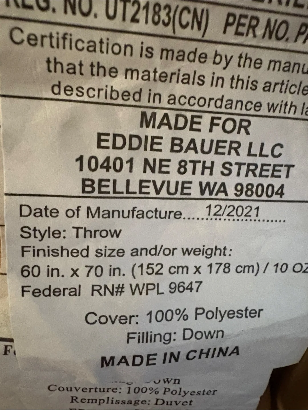 Eddie Bauer Home Down Throw Blanket - New image indicator(6)