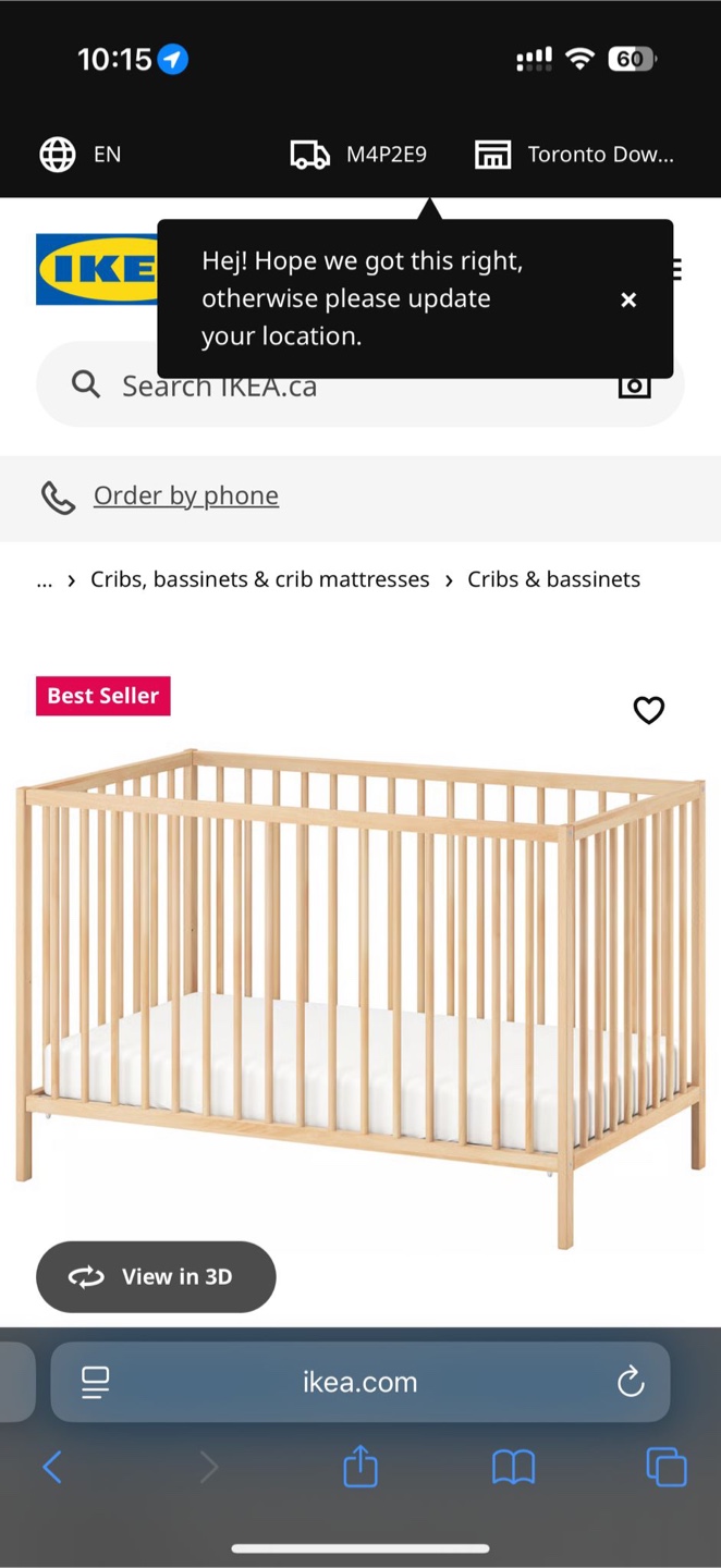 IKEA Crib + ikea mattress with waterproof sheet cover - photo 3