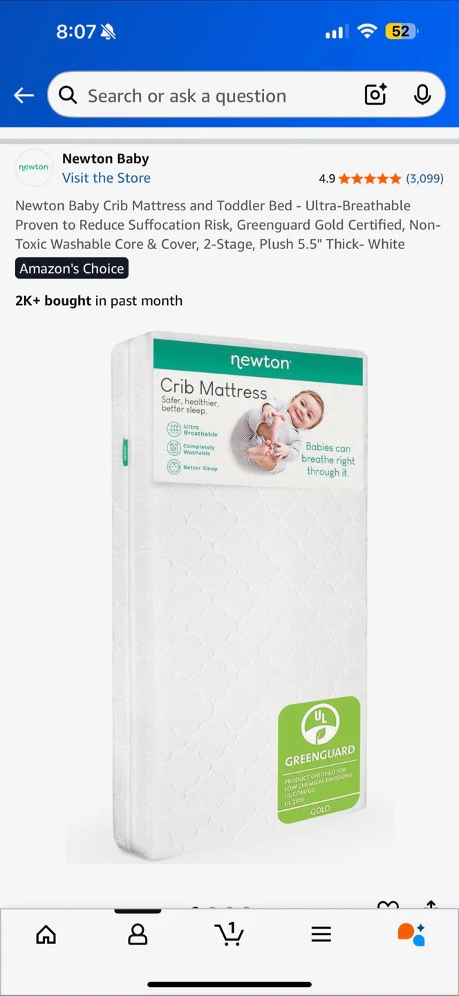 Newton Baby Crib Mattress & Toddler Bed thumbnail