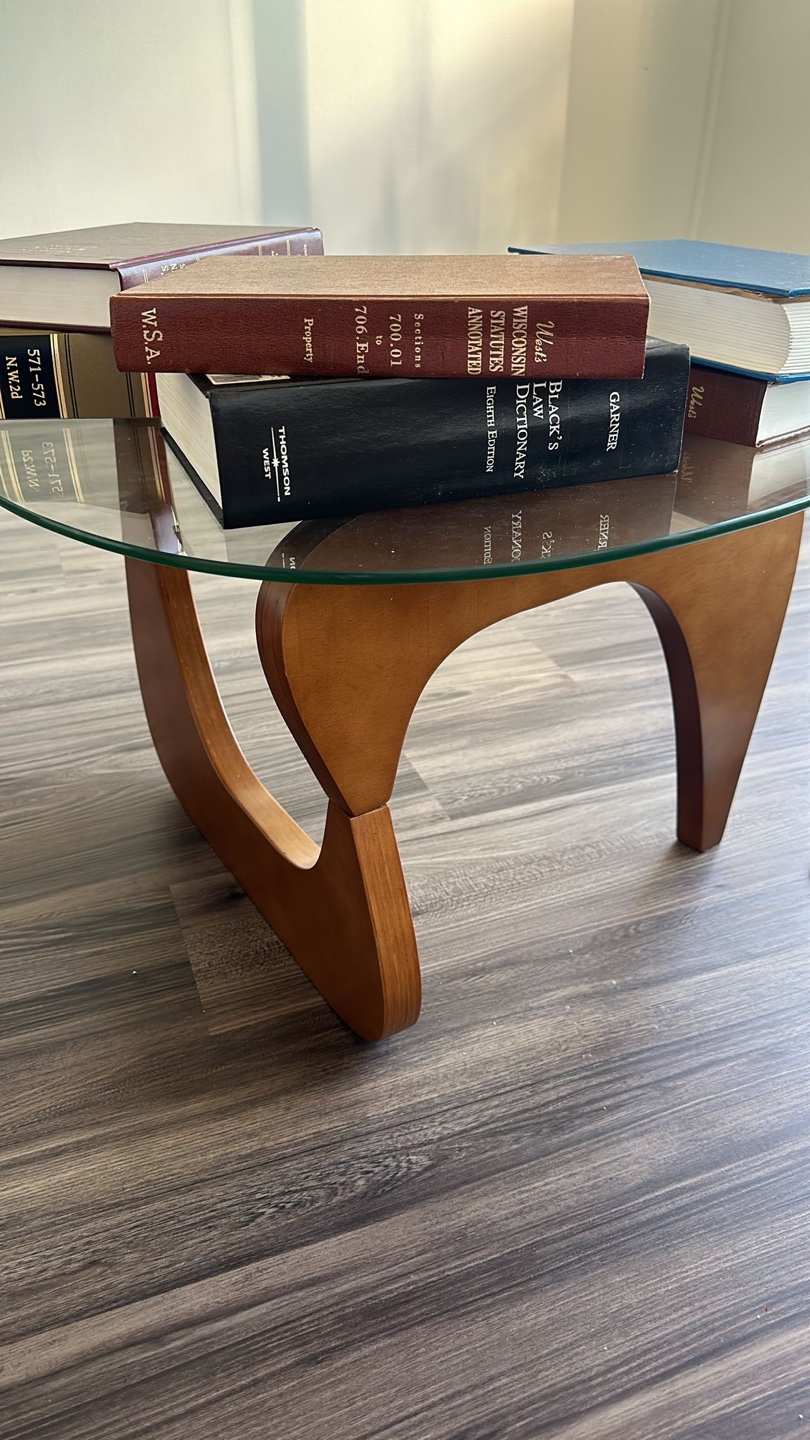 Glass Coffee Table w/ Wooden Base - photo 3