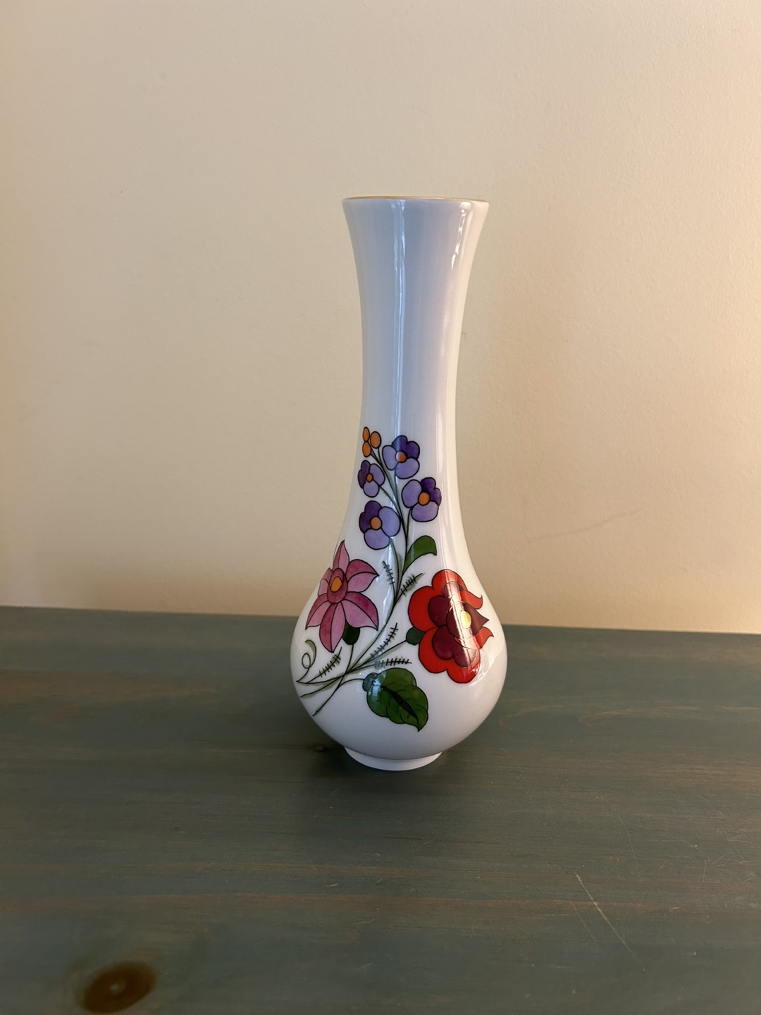 Kalocsa Hand Painted Floral Pattern Vase