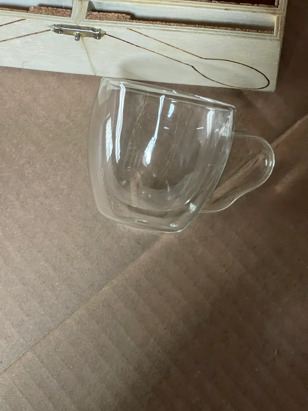 Wooden Box with Two Glass Mugs thumbnail