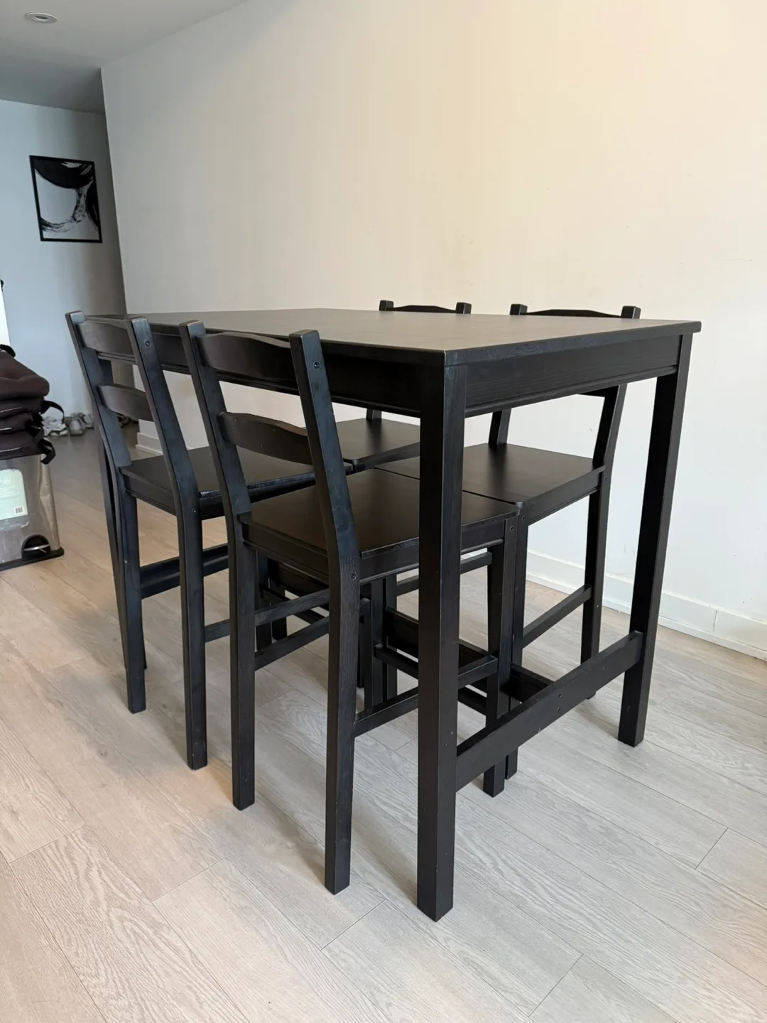 IKEA - Black Counter Height Dining Table with 4 Chairs