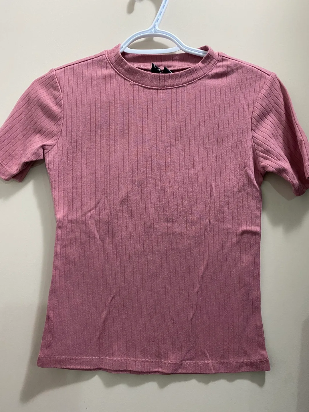 Penshoppe Pink Ribbed T-Shirt - Size S thumbnail