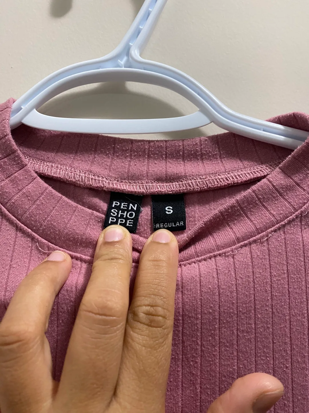 Penshoppe Pink Ribbed T-Shirt - Size S image indicator(2)