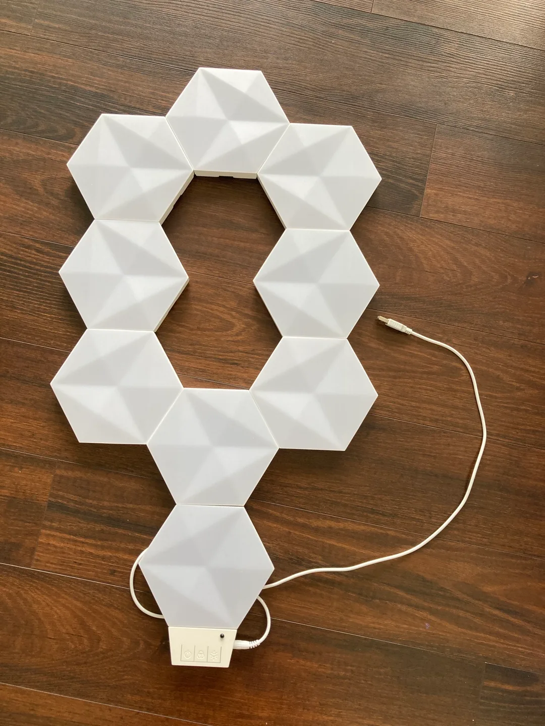 White Hexagon LED Lights - Modular Design thumbnail