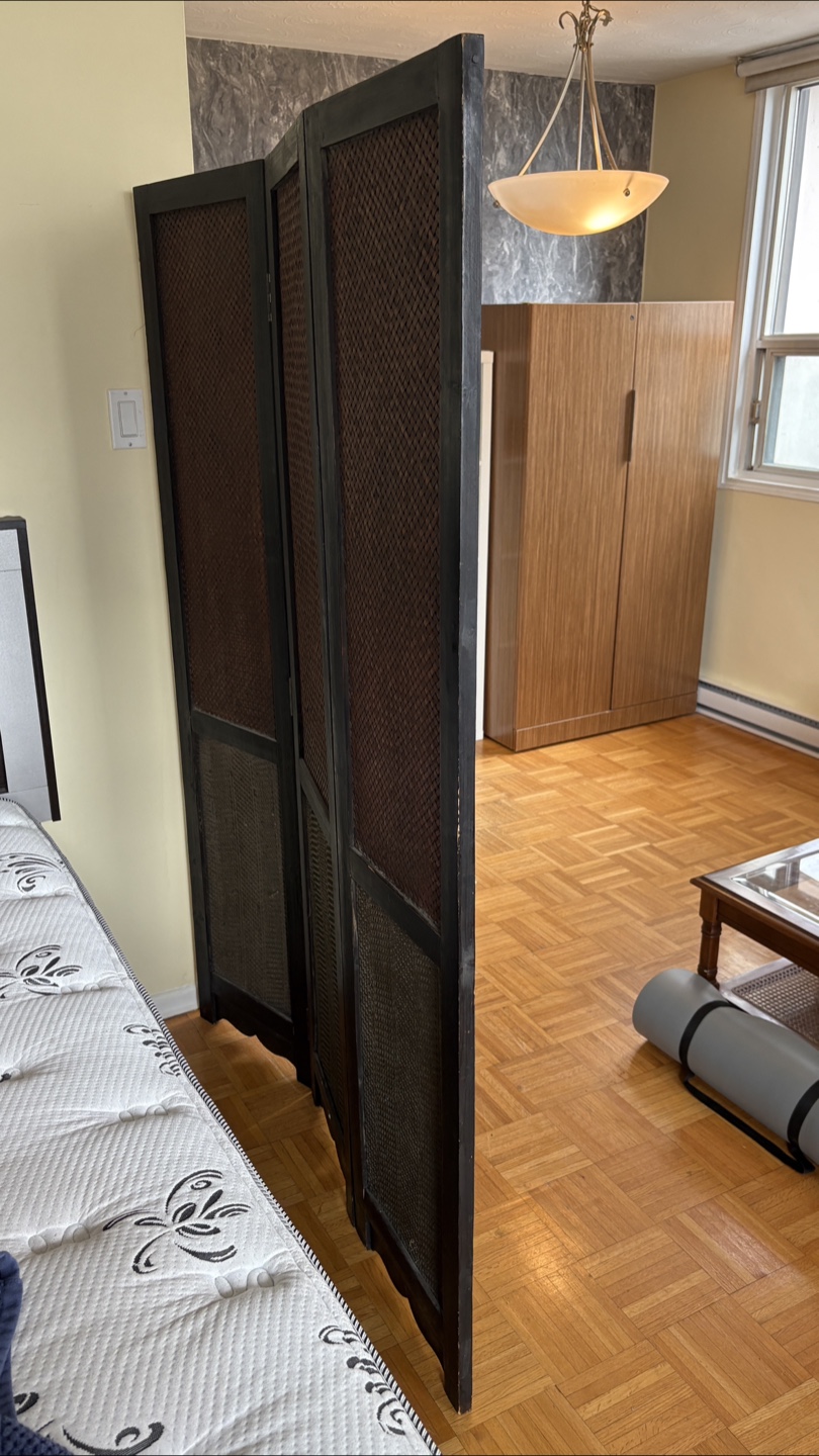 Folding Woven Screen Room Divider - photo 2