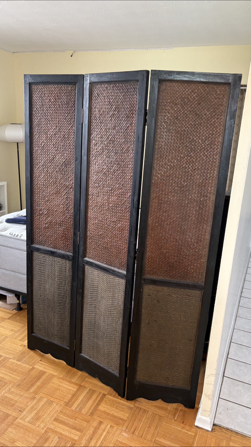 Folding Woven Screen Room Divider