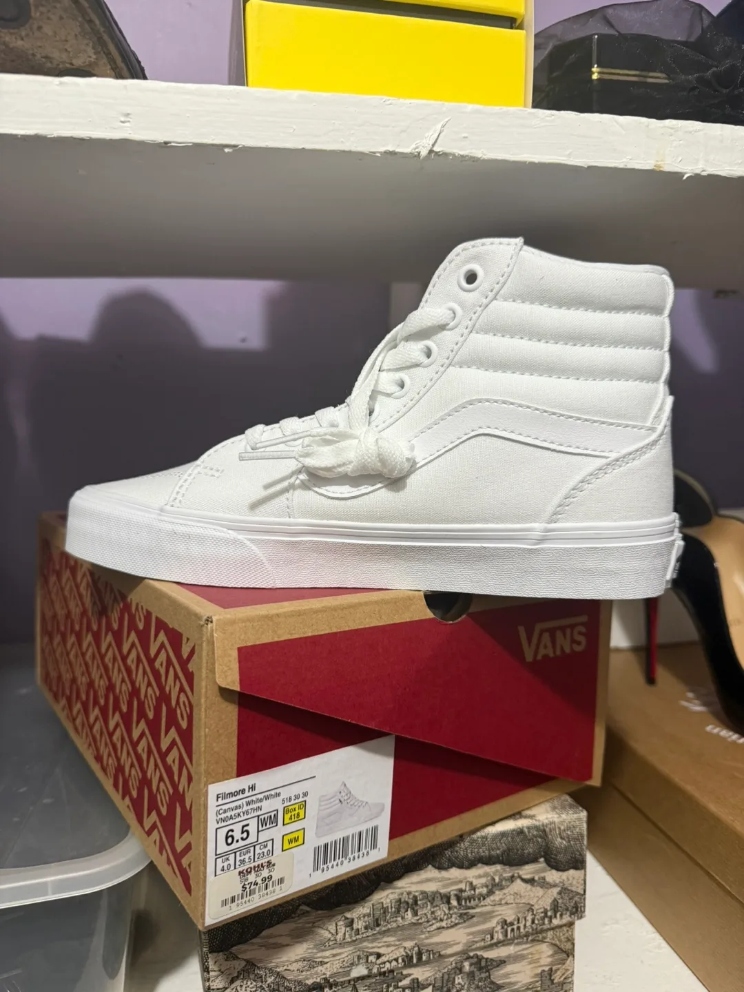 New Vans Filmore Hi White, Size 6.5 Women's image indicator(3)