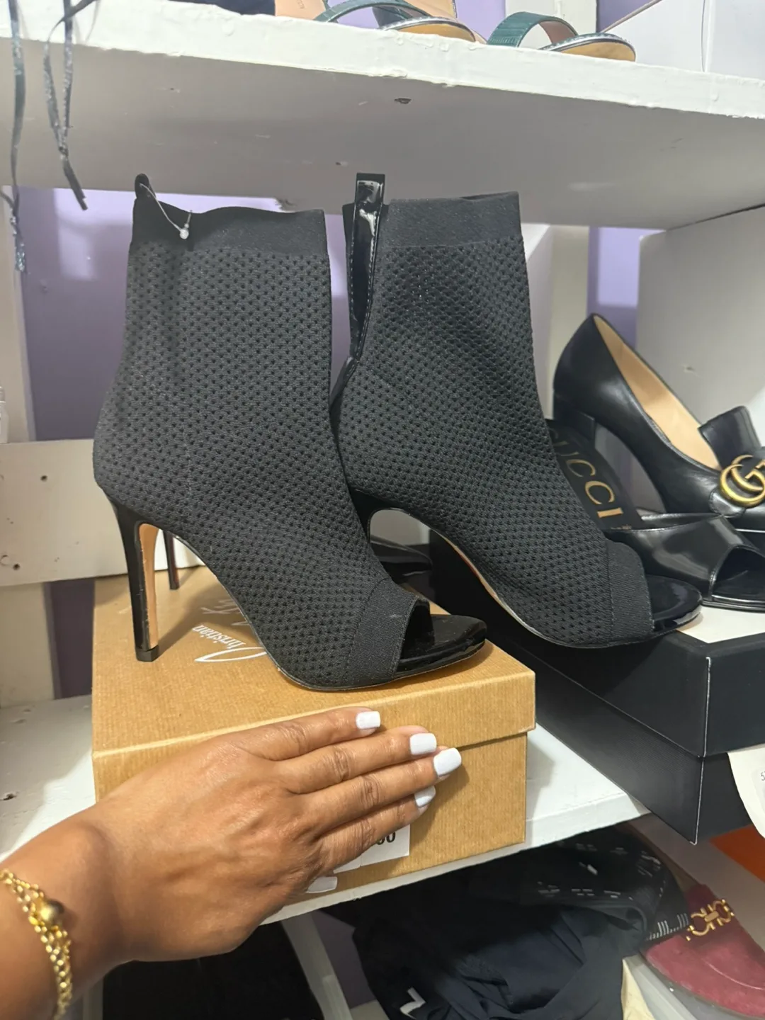 Catherine Malandrino Black Sock Booties - Size 6 thumbnail