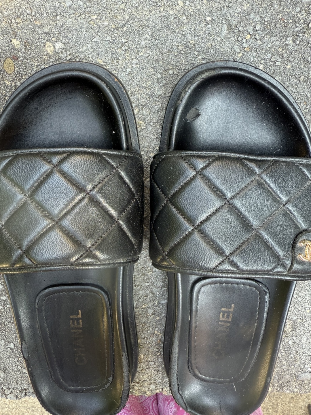 Chanel Black Quilted Slides - photo 3