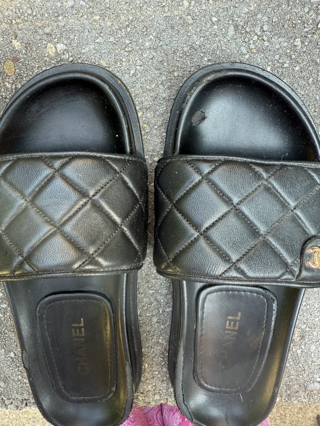 Chanel Black Quilted Slides image indicator(3)