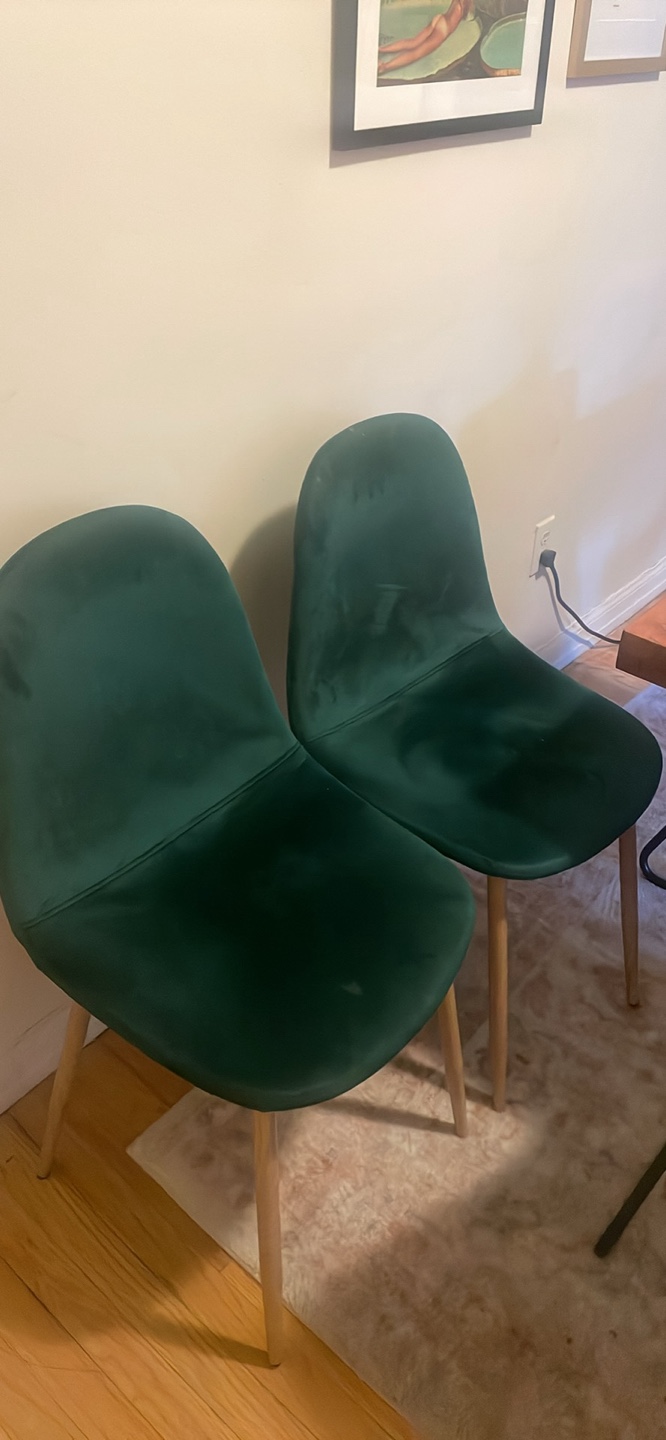 Green Velvet Dining Chairs - Set of 2 - photo 4
