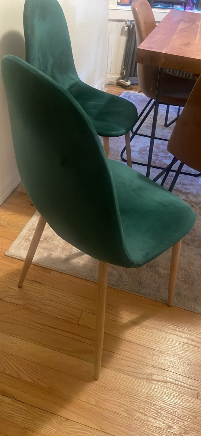 Green Velvet Dining Chairs - Set of 2