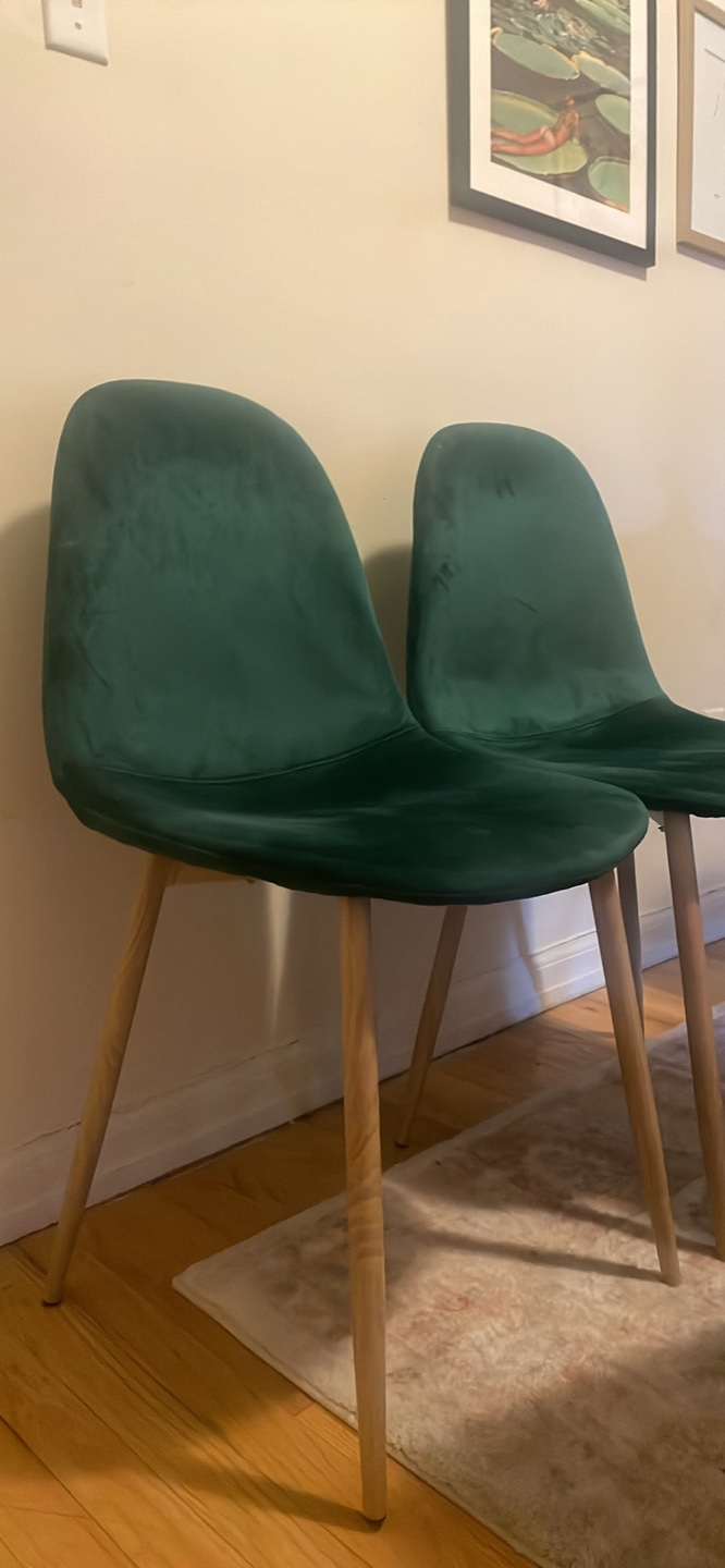 Green Velvet Dining Chairs - Set of 2 - photo 3