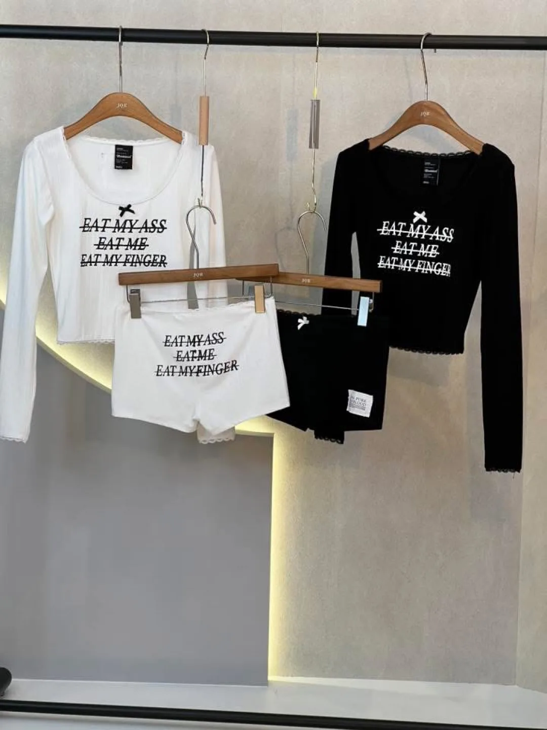 Top & Shorts Set - Black & White