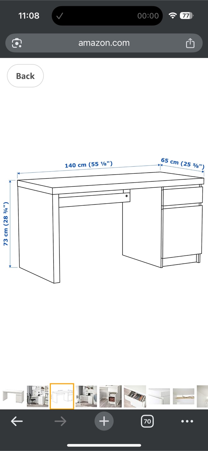 IKEA desk, white, 55 1/8 " x 25 5/8 " - photo 5