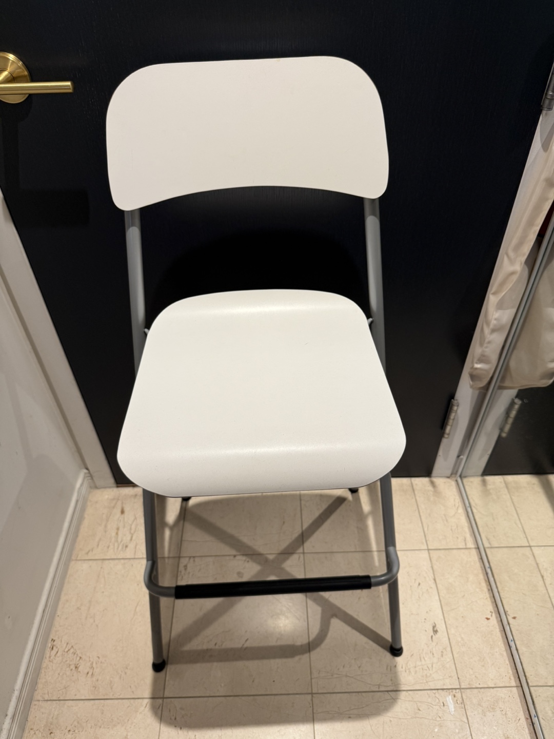 White Bar Stool Folding Chair