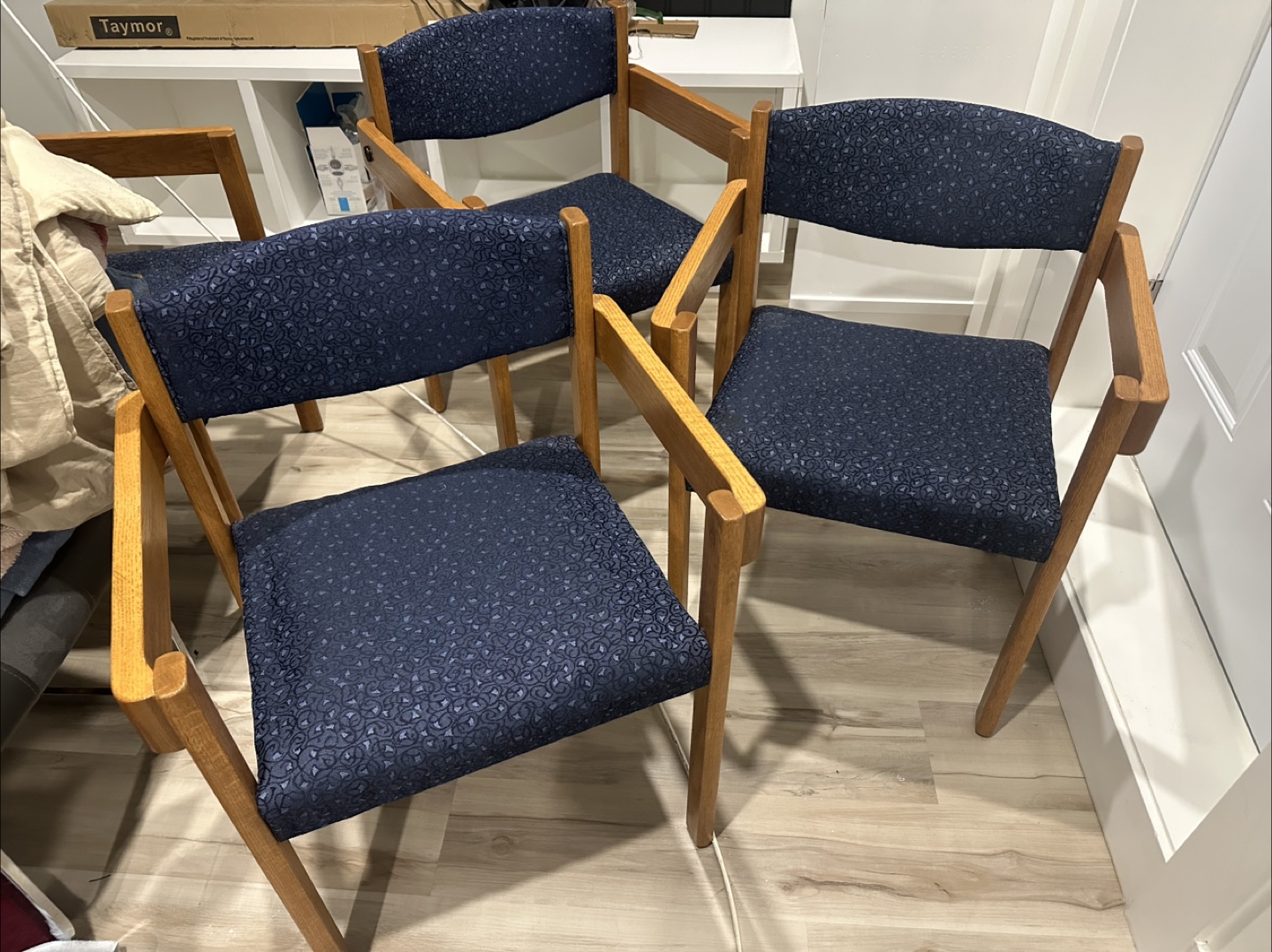 Set of 4 Wooden Frame Chairs