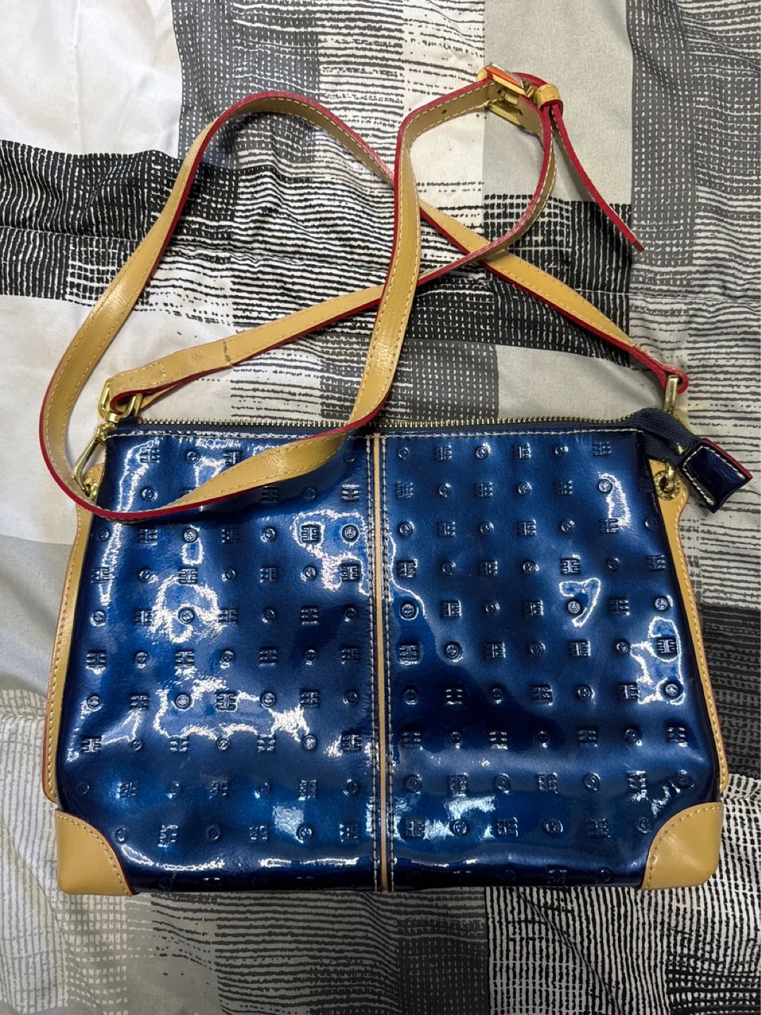 Arcadia Blue Leather Shoulder Bag
