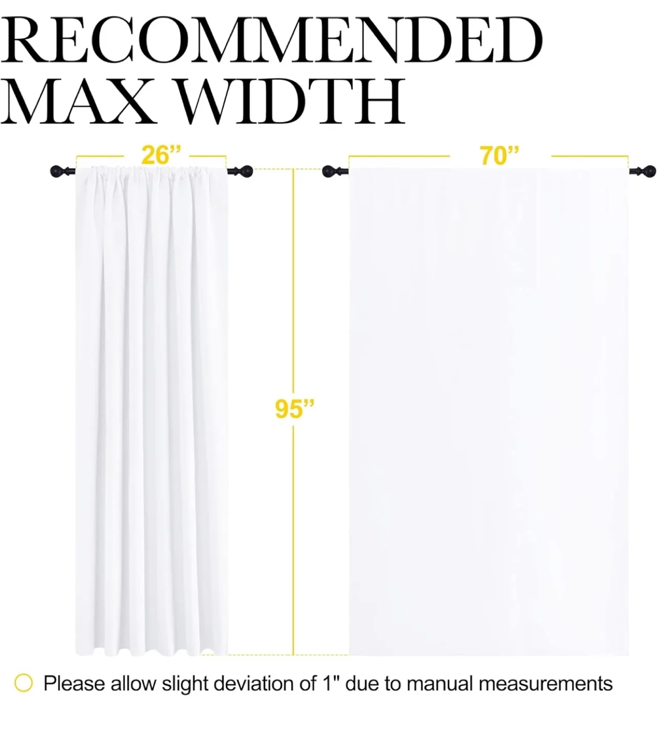 2 Pcs NICETOWN White Blackout Curtain 70" x 95" image indicator(4)