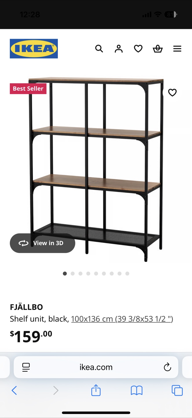 IKEA FJÄLLBO Shelf Unit, Black, 100x136 cm