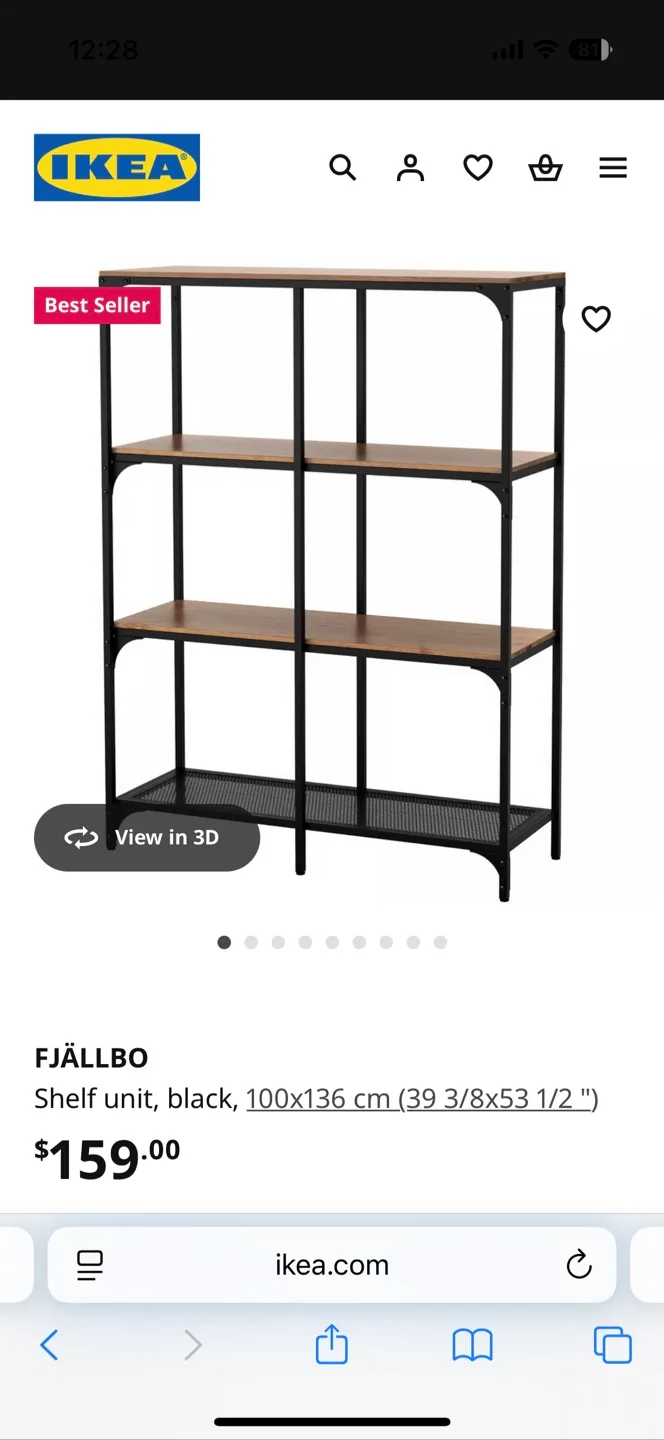 IKEA FJÄLLBO Shelf Unit, Black, 100x136 cm thumbnail
