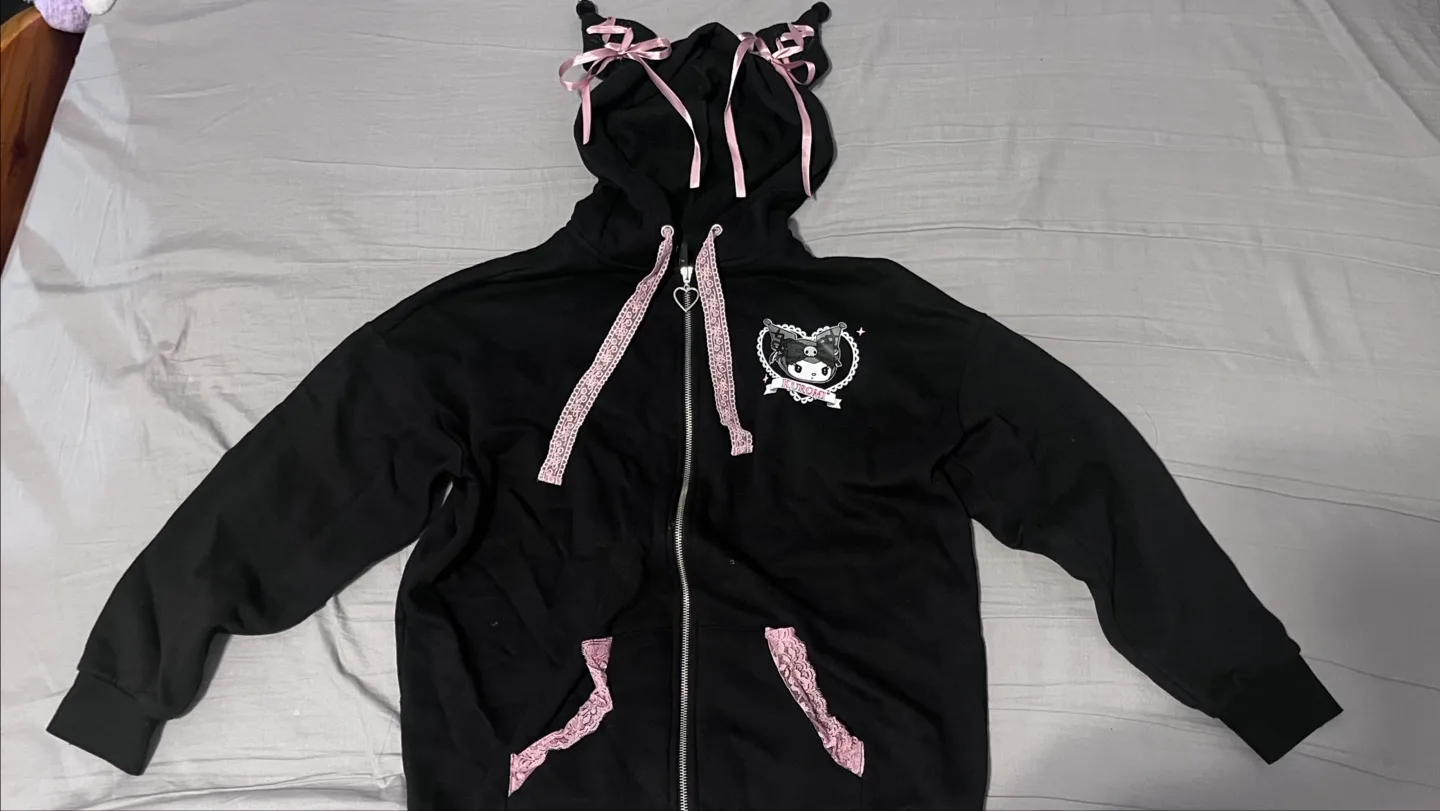 Kuromi zip up hoodie thumbnail