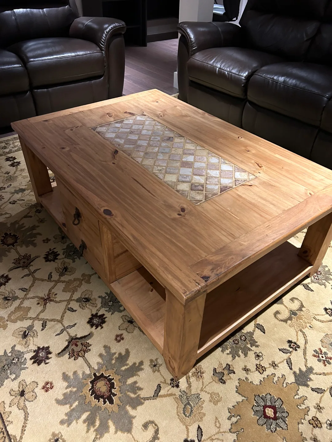 Wooden Coffee Table with Drawers thumbnail