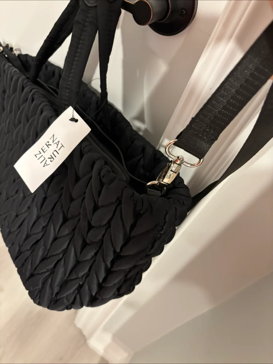 Naturalizer Black Quilted Tote Bag image indicator(3)