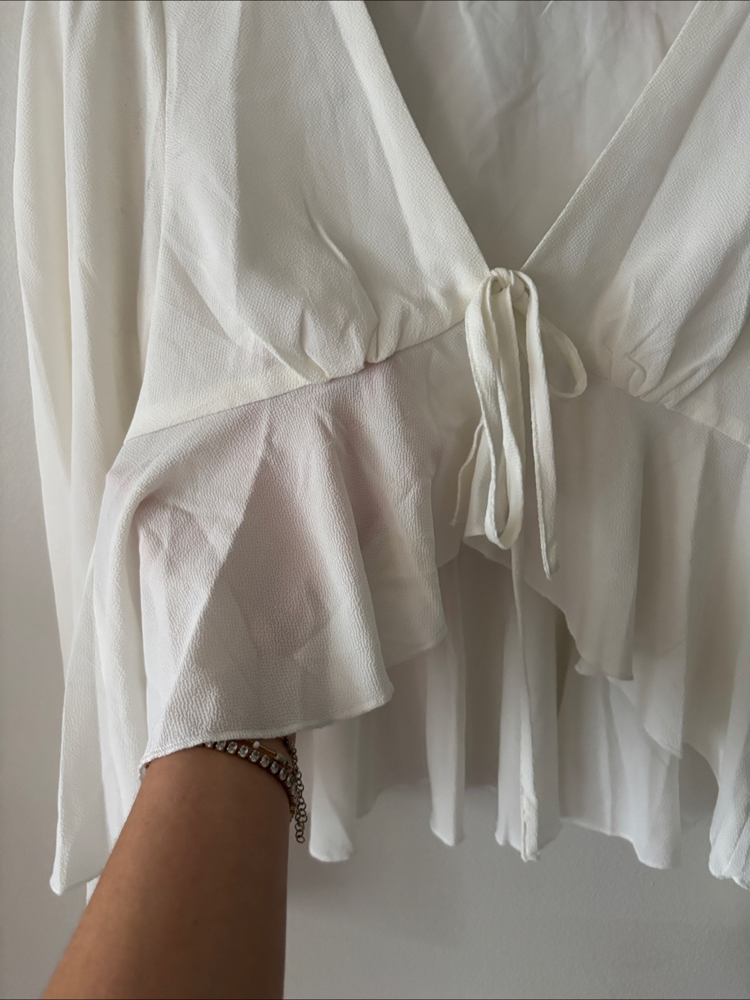 White Ruffle Blouse - photo 2