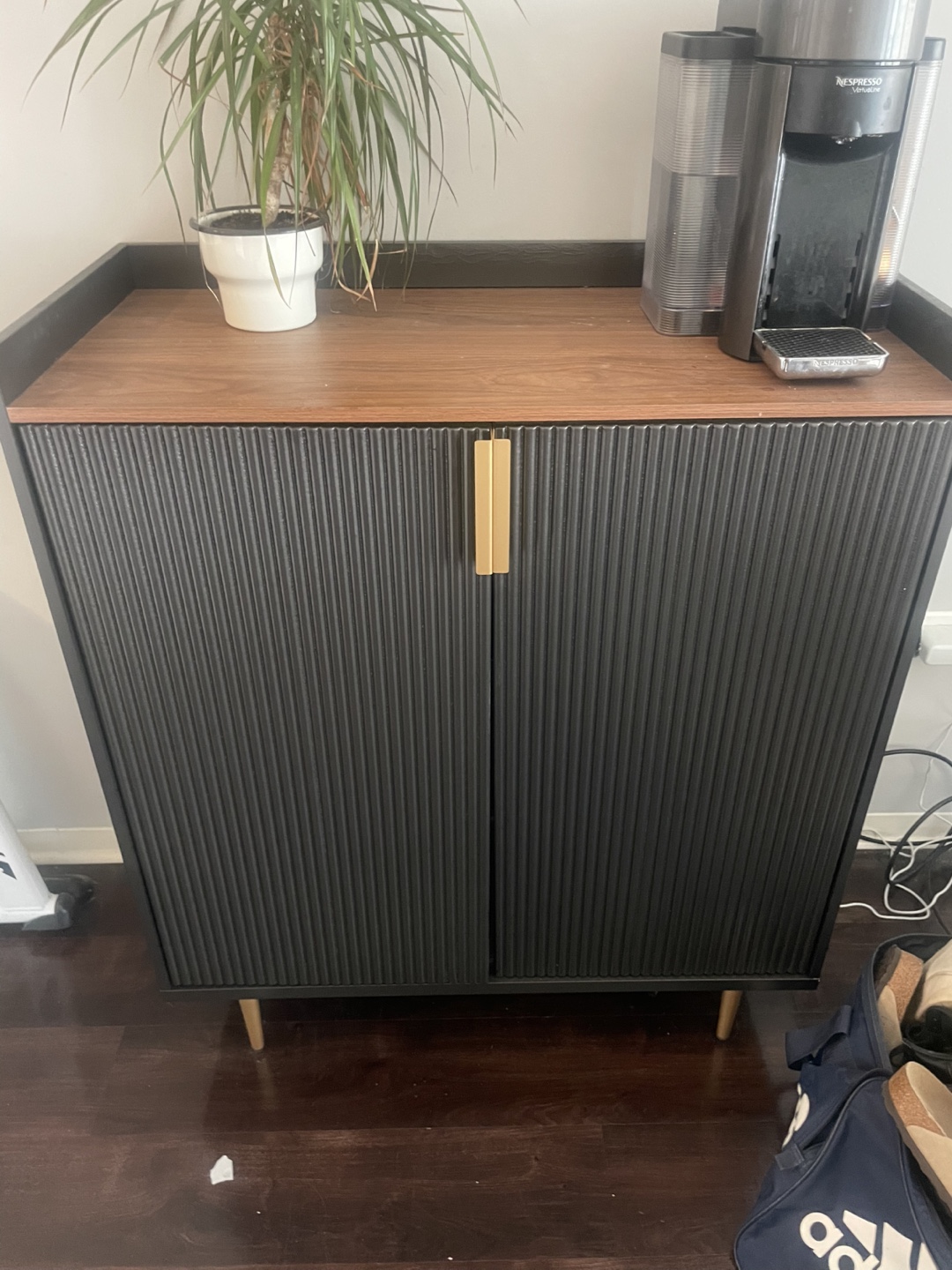 Coffee and Bar Cabinet with fluted front