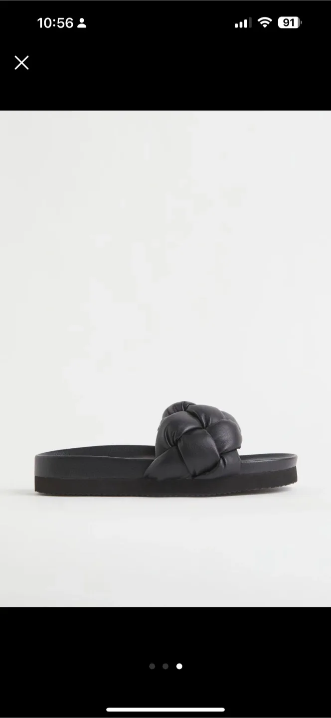 H&M Black Braided Slides - Size 36 thumbnail