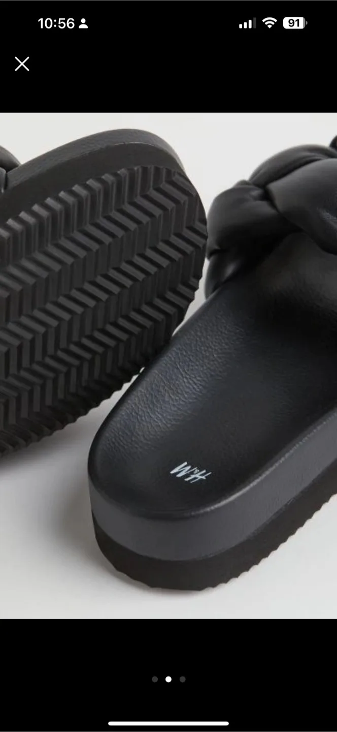 H&M Black Braided Slides - Size 36 image indicator(2)