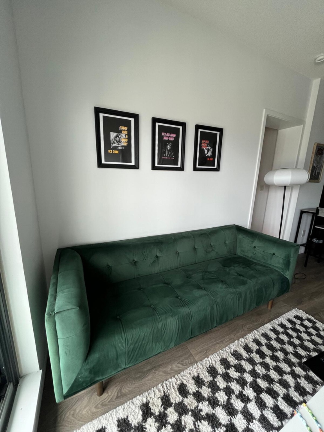 Emerald Green Velvet Sofa - photo 2
