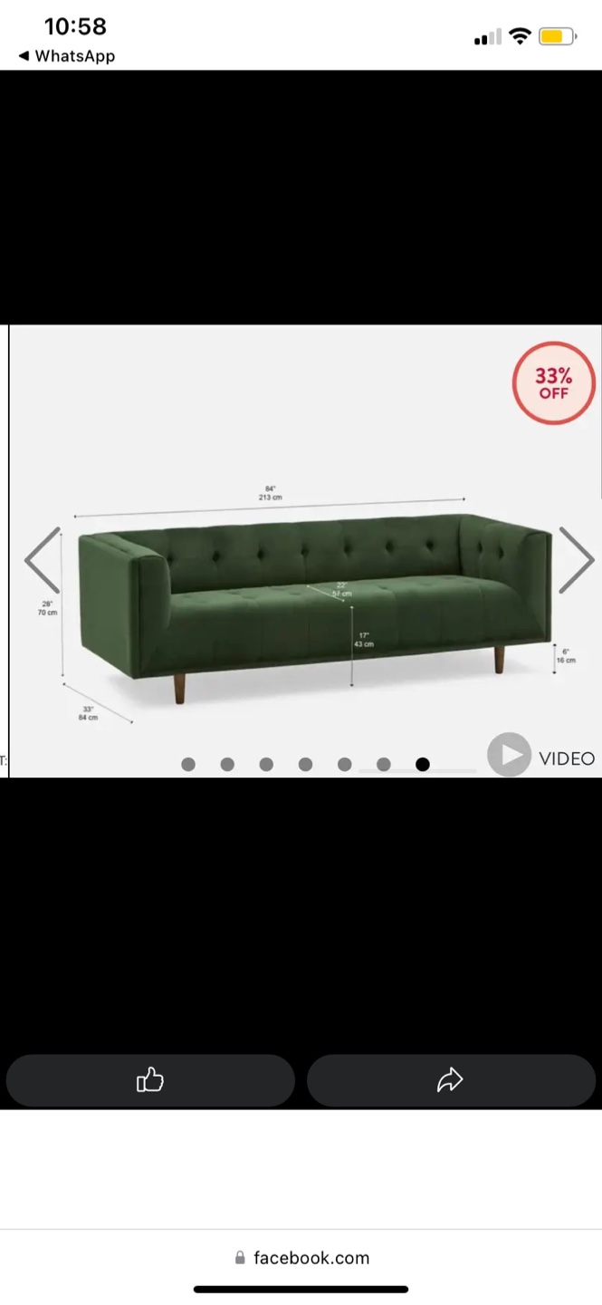 Emerald Green Velvet Sofa - photo 3