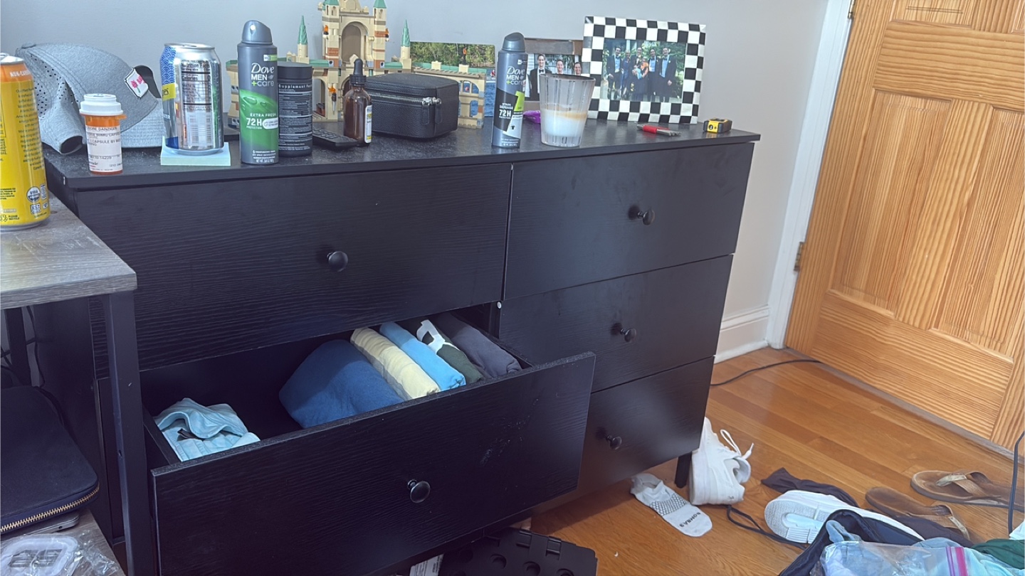 Black 6-Drawer Dresser (47.3")