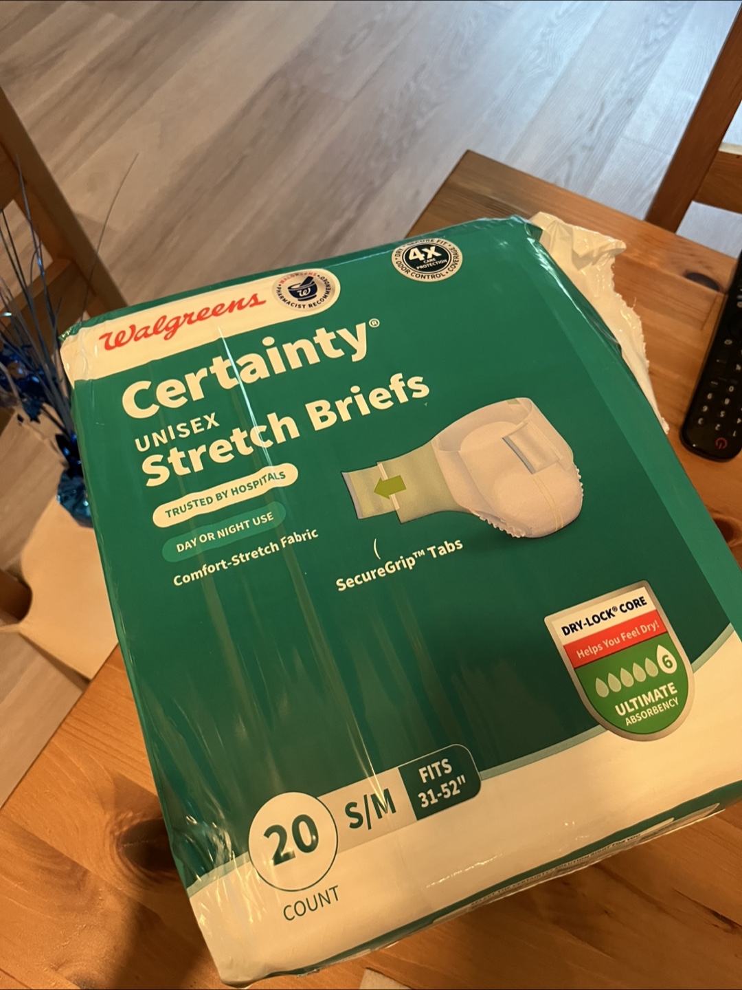 Free Walgreens Certainty Unisex Stretch Briefs S/M (31-52")