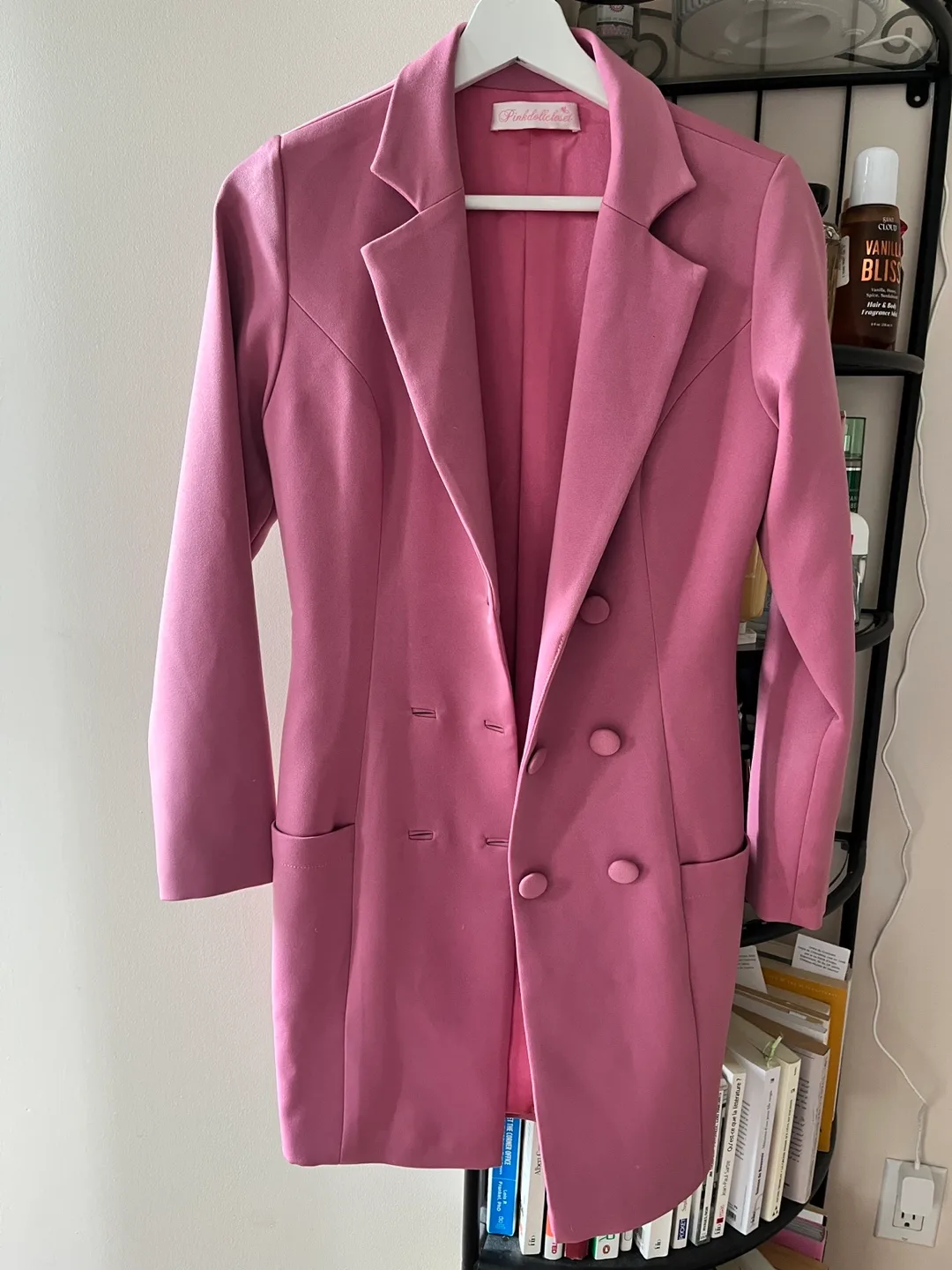 Zara Floral Bodycon Dress & Pink Blazer Size Small image indicator(4)