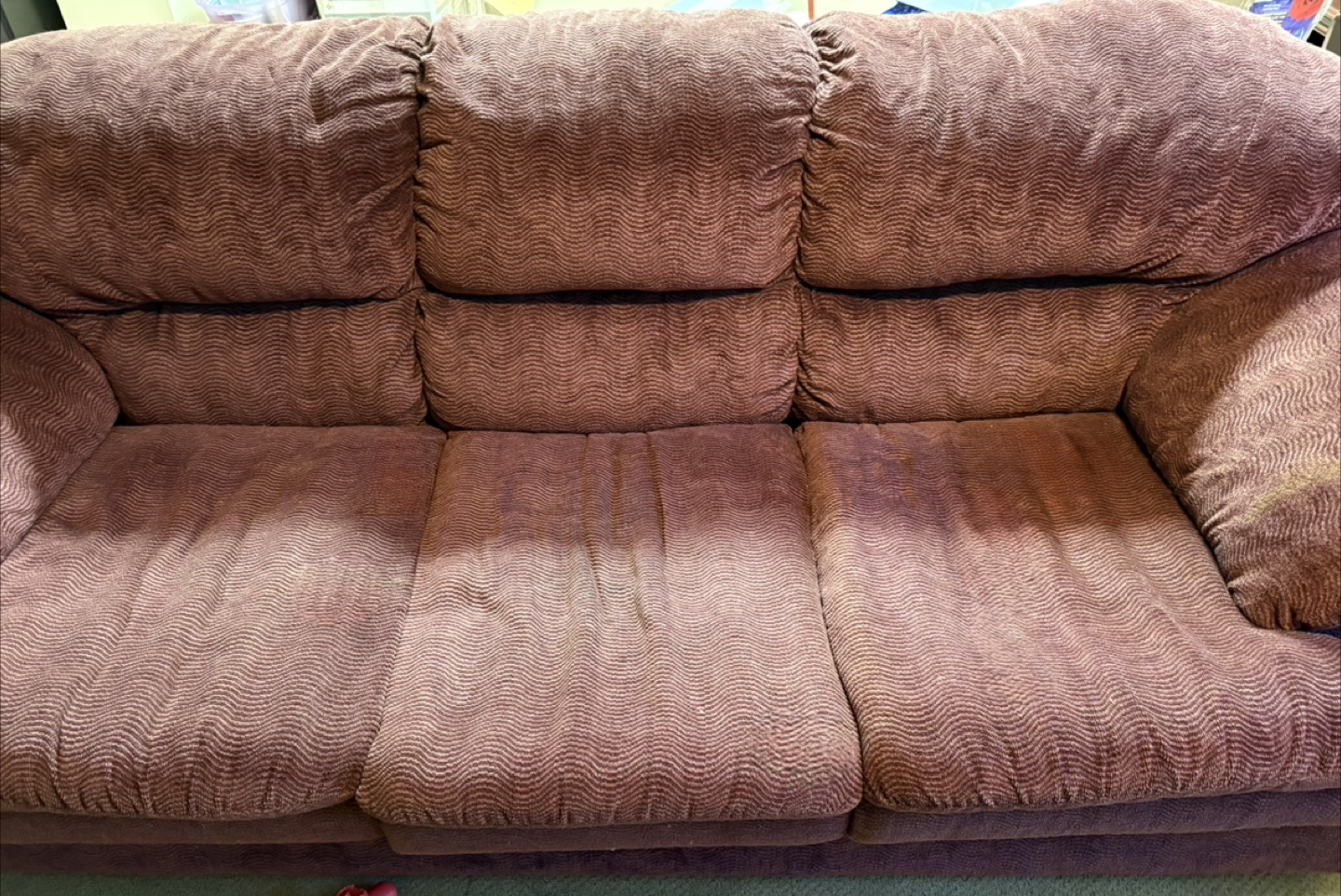 Burgundy 3-Seat Sofa Couch