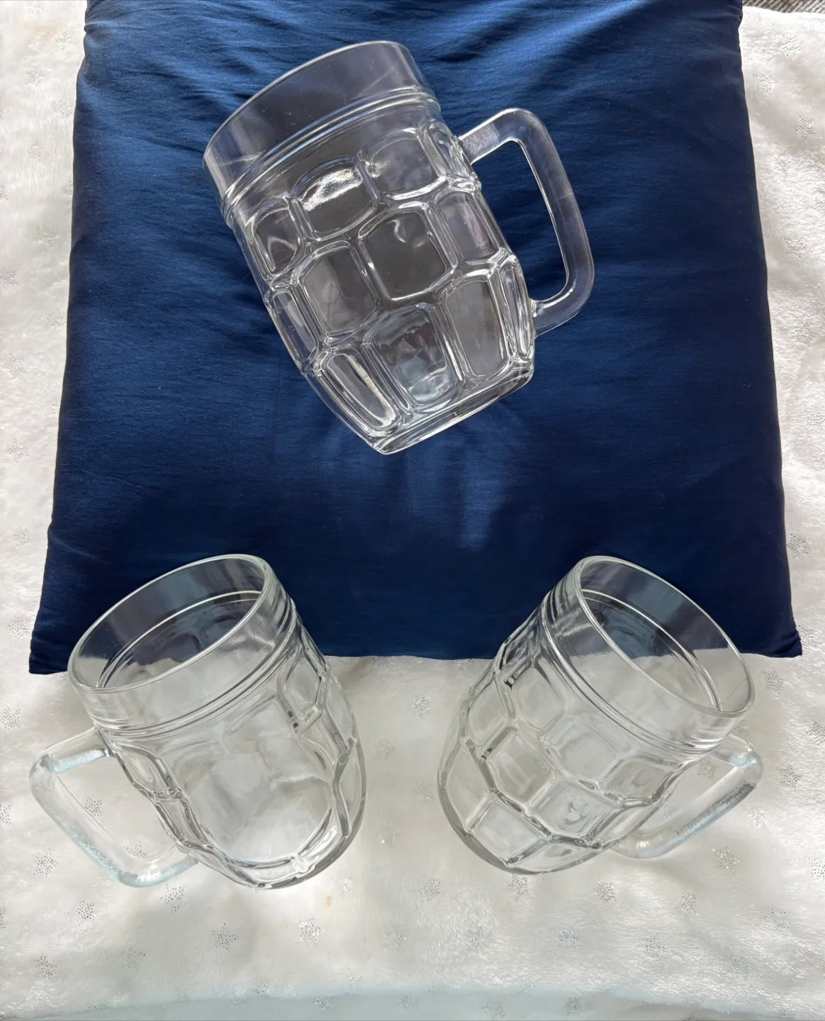 Set of 3 Clear Glass Beer Mugs thumbnail