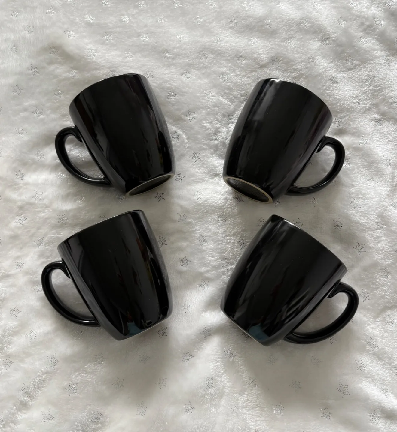 Set of 4 Black Coffee Mugs thumbnail