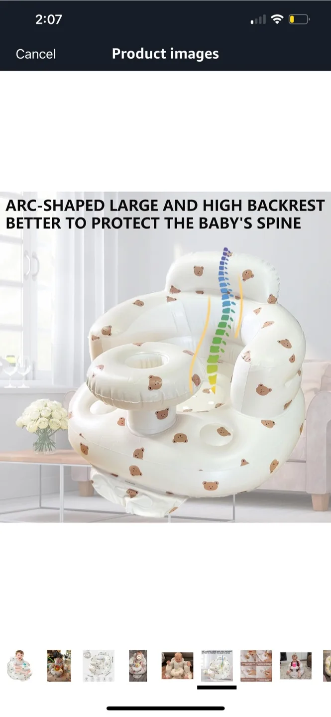 Inflatable Baby Chair with Bear Design- 2 pc thumbnail