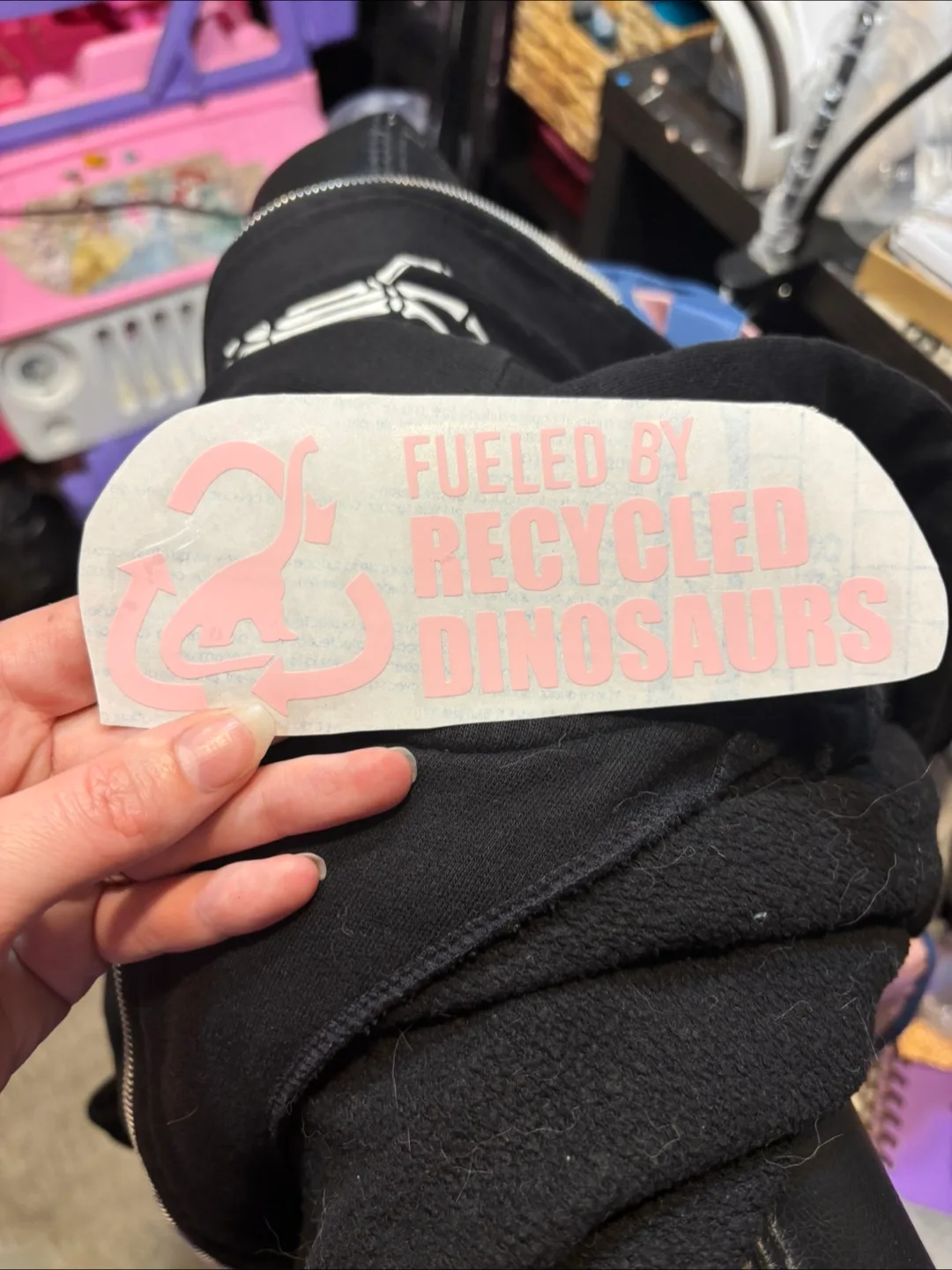 Fueled By Recycled Dinosaurs Sticker thumbnail