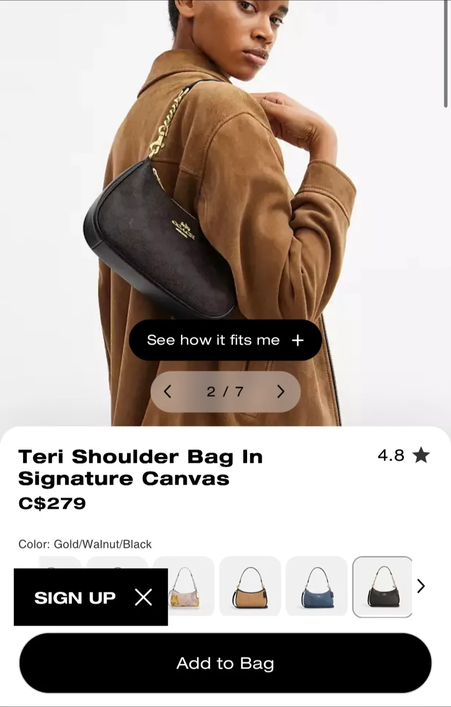 Coach Teri Shoulder Bag Signature Canvas image indicator(2)